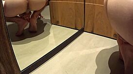 gay dude strokes his cock bareback until hot cum sprays over his own feet toes and tight ass