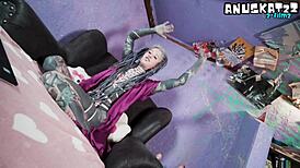 hey watch this tattooed punk model's live anal toy tease