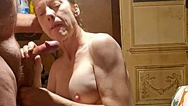redhead gags deep on my cock licks balls chokes swallows every drop