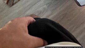 Hayley Davies deepthroats then rides cock with wet pawg pussy closeup