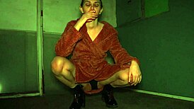 smoking hot heels spit fetish in dress voyeur!