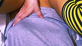 close-up perfect pussy stretched wide by monster cock after class!