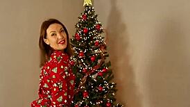 my sexy redhead stepmom moans creampie under christmas tree