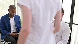 Nympho nurse angelica heaven bends over for patients' piss dp pounding and gagging