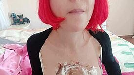 wanna see this milf brunette shake her big tits while ripping clothes for a wild twerk tease?