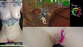 twitch egirl teases with tropical monster play and sticky cum surprise on her spot