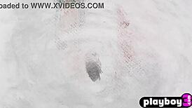 perfect blonde milf katie jean strips sexy lingerie showing natural tits ass