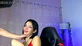 Horny latina teen Helena deepthroats big cocks in amateur threesome