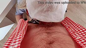 What if your hot doctor choked on cock then got railed in the hallway?