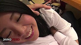 Jav star's fat tits jiggle during hard pounding sex