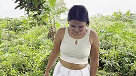 hermanastra gulps cum after craving mango in outdoor latina wife public flashing