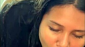 damn check out this perfect angle on that horny latina's big ass riding cock