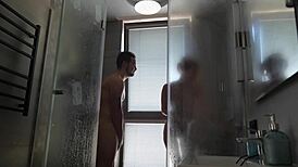 Gentle Cheerful Seik Sucks Cock Orgasm In Morning Shower Blowjob