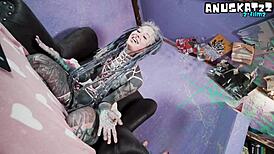 hey watch this tattooed punk model's live anal toy tease