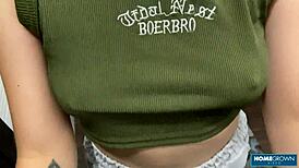 sexy blonde couple ditches building tour for rooftop sex with deepthroat cunilingus and wet pussy pounding