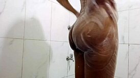 DESI STEP DAUGHTER STRIPS NAKED FOR FULL BATHING AND TITS FLASH