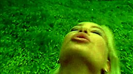 hot blonde teases with shaved pussy on the lawn before riding big cock to orgasm