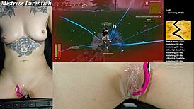 twitch egirl teases with tropical monster play and sticky cum surprise on her spot