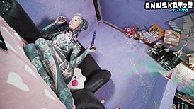 hey watch this tattooed punk model's live anal toy tease