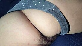 close inspection of my chubby latina student's juicy hairy pussy
