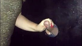 married slut's heart races fucking strangers at glory hole