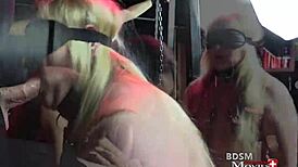 Bound German Shemales Natalia Aileen Deepthroated Fucked Facialed in Dungeon BDSM Orgy