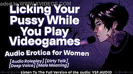 Boyfriend licks clit jealous while gaming dirty talk moans