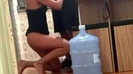 Belinha Hotwife Flashes Tits Lures Delivery Guy and Uber Moto for Double Mouth Cumshots