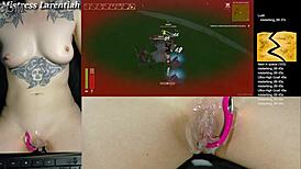 twitch egirl teases with tropical monster play and sticky cum surprise on her spot