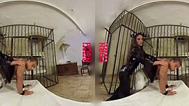 bare witch brunette sucks cock deep in vr cosplay