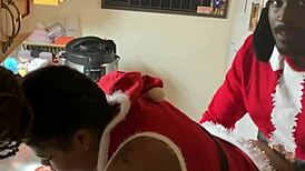 mrs claus gobbles santa's bbc then gets her wet pussy licked quick!