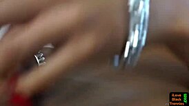 gorgeous ebony tranny fingers ass solo pierced cock