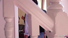 imagine curvy blonde mature's monster natural tits bouncing in swinger foursome with brunette