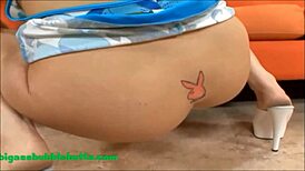 HD Big Ass Playboy Bunny Tattoo Slut Fucked Hard and Cums!