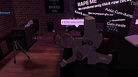 damn this big ass black whore prostitute shakes it wild on monster cock in roblox fuck frenzy