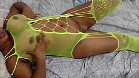 Ebony slut moans on hard cock