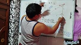 hey asian student nails 19yo trigonometry half-angle in bedroom 📐😉