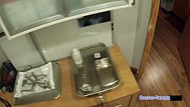 dr tampa trades sex with helena price's small tits in latex gloves backstage