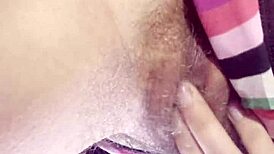 brunette lesbian rips clothes for first hairy pussy orgasm on cam