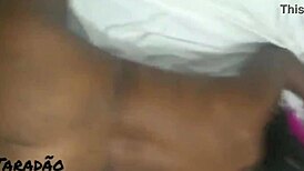 Ebony slut moans on hard cock