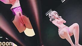 mmd kashima and prinz eugen tease with sexy curves and chocolate cream asses