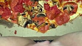 arabic teen stuffs ice cream chocolate pizza deep in juicy pussy masturbating wild