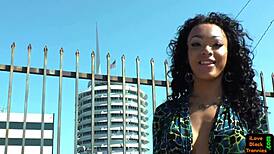 gorgeous ebony tranny fingers ass solo pierced cock