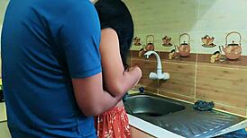 CHEATING WIFE POUNDED HARCORE IN KITCHEN BY FATHER-IN-LAW BIG COCK