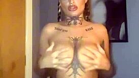 goth babe's big tits shake with emotional bliss fingering to hard cum