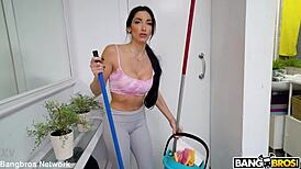 dirty french maid's shaved ass takes deep anal pounding