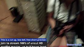 dr tampa trades sex with helena price's small tits in latex gloves backstage