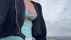 italian artemisia love bounces big natural tits nipples close-up horny solo