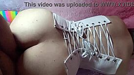 Puta latina wife rented for deep anal dp by mature boss for cash