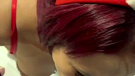 damn that mature latina couldn't hold back and fucked her young godson right at christmas dinner!